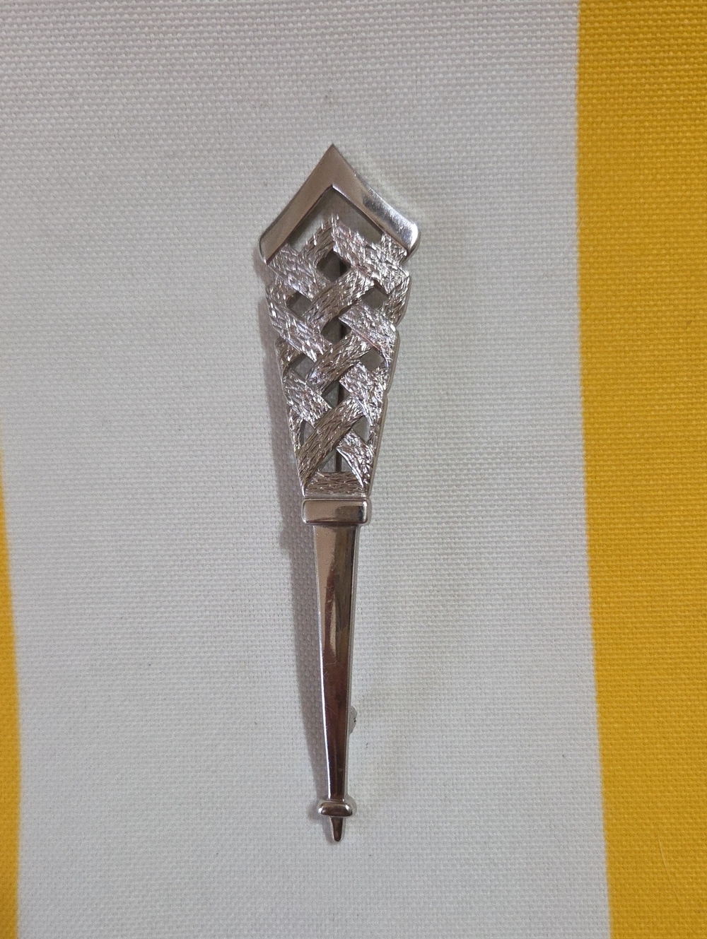 Monet Silver-Tone Braided Metal Tie Pin/bar